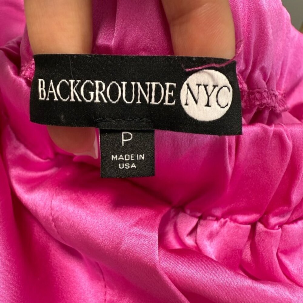 Intermix Backgrounde NYC Logan Silk-Charmeuse Joggers Pink size P - Picture 10 of 11